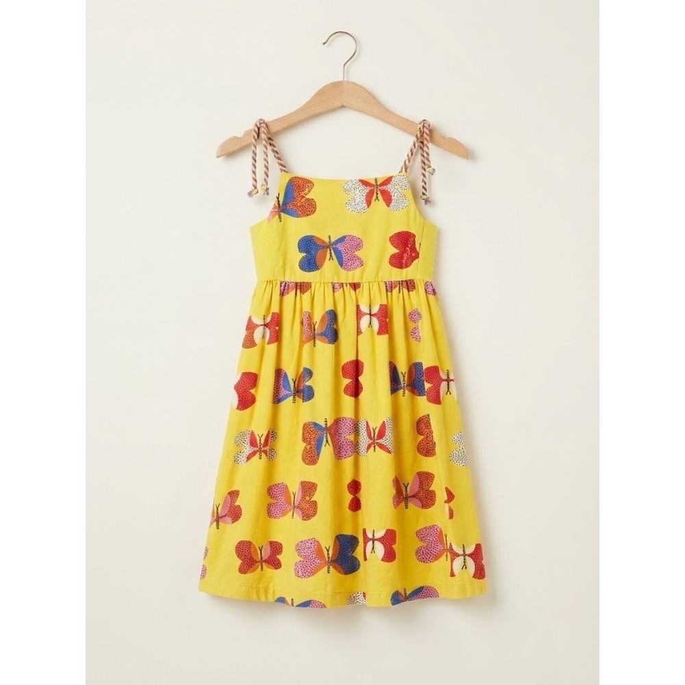 Fábula Farm Rio Kids Girls Yellow Butterfly Print Dress Sz M Brazil